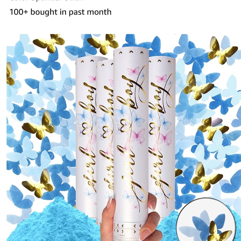 Brand new in package. 4 gender reveal cannon: blue
